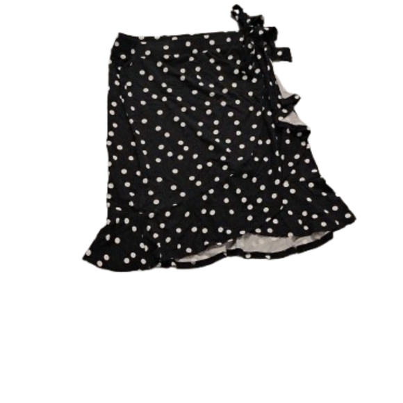 NWT ASOS Women's Polka Dot Side Ruffle Faux Wrap Skirt Sz 6 Us - Picture 1 of 5